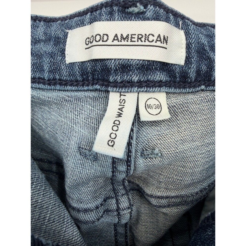 Good American Good Waist Skinny Jeans Blue Tuxedo Stripe GWCP103C Size 10/30 - Picture 3 of 13